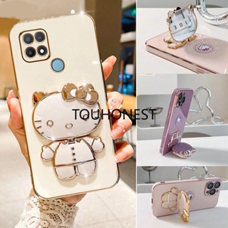 เคส Oppo A15 เคส Oppo A16 Casing Oppo A53 Cover Oppo A54 Cases Oppo A71 Case Oppo A8 Case Oppo A31 Case Oppo F11 Pro Case Cute Anime Cartoon Vanity Mirror Hello Kitty Holder Phone Case With Metal Sheet TK โทรศัพท์มือถือ ลายการ์ตูน น่ารัก พร้อมแผ่นโลหะ