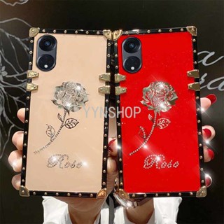 Yyn เคสโทรศัพท์มือถือ กันกระแทก ลายดอกกุหลาบ ประดับเพชร สําหรับ OPPO Reno8 T 4G Reno 8T 5G