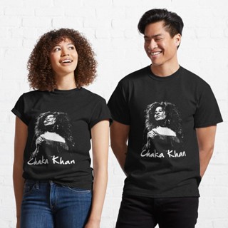 เสื้อยืดคอกลม เสื้อไม่ต้องรีด เสื้อยืดแขนสั้น แขนสั้น Queen of funk Chaka Khan poster Classic T-Shirt 82339993275131084