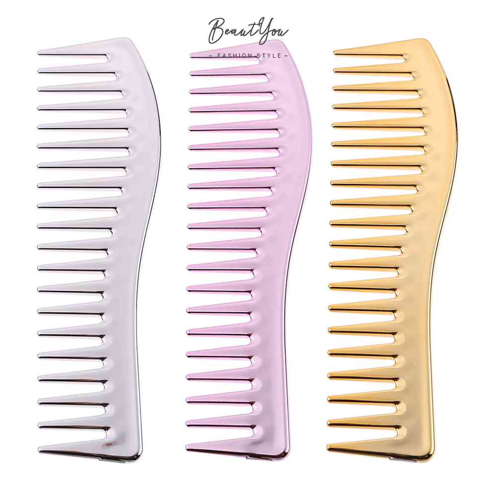 พร้อมส่ง หวีแปรงผม เรซิ่น ชุบไฟฟ้า ฟันกว้าง ขนาดใหญ่ [BeautYou.th]