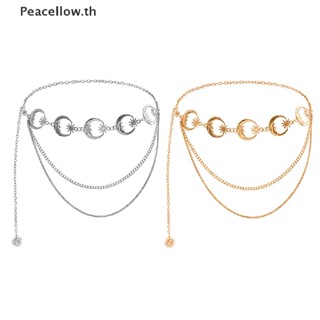 Peacellow เข็มขัดโซ่โลหะ เอวสูง หลายชั้น 1 ชิ้น สําหรับผู้หญิง