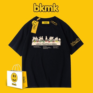 Bkmk เสื้อยืดแขนสั้น พิมพ์ลายกระต่าย ทรงหลวม สไตล์ใหม่ เหมาะกับฤดูใบไม้ผลิ และฤดูร้อน