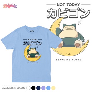 เสื้อยืดแขนสั้นเสื้อยืด Pokemon Snorlax Leave Me Alone Anime Shirt 『Cotton Spandex』  Leighkt CollectionS-5XL