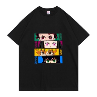 Hot all-match classic Demon Slayer Kamado Tanjirou Kimetsu No Yaiba Japanese Manga Print Pattern Tshirt Casual Loos_03