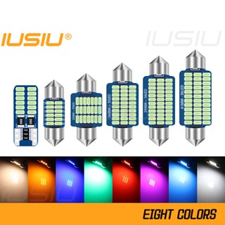 Iusiu หลอดไฟอ่านหนังสือ LED T10 28 มม. 31 มม. 36 มม. 39 มม. 41 มม. W5W C3W C5W C10W 3014 สําหรับติดเพดานรถยนต์