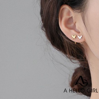 A HELLO GIRL ใหม่ ต่างหูตะขอ จี้ผีเสื้อ สไตล์เกาหลี แฟชั่นอินเทรนด์ สําหรับสตรี