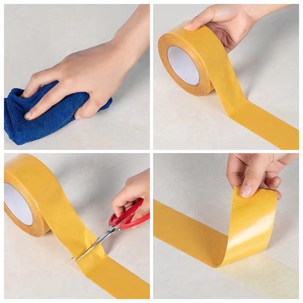 🔺 เทปติดพรม เทปกาวสองหน้า ลายเส้นใยตาข่าย ลอกออกง่าย ไม่ทิ้งคราบกาว เกรด AAA มีหลายขนาด ยาว 10 เมตร 🔺 - รูปที่ 4