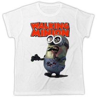 เสื้อยืดแขนสั้นDiy Customiezd Store Tee Unseix Funny Walking Minions Cool Mens เสื้อยืดS-5XL