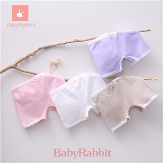 [BAbyRAbbit] กางเกงชั้นในขาสั้น ผ้าฝ้ายแท้ ปักลายลูกไม้ สําหรับเด็กผู้หญิง 2023