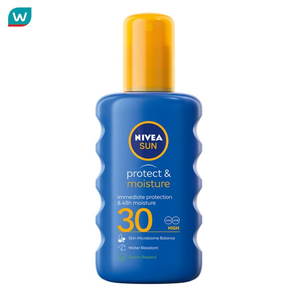 Nivea นีเวีย ซัน โพรเท็ค แอนด์ มอยซ์เจอร์ สเปรย์ เอสพีเอฟ30 200 มล. สเปรย์ ป้องกันแสงแดด