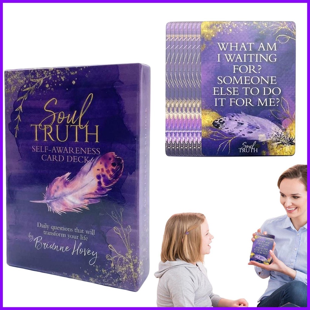 ชุดการ์ดเกม Soul Truth Self-Awareness Card Game พร้อมคําตอบภาษาอังกฤษ