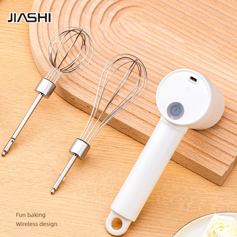 JIASHI เครื่องตีไข่ไฟฟ้าไร้สาย USB เครื่องตีไข่แบบพกพาขนาดเล็กในครัวเรือน การอบเค้ก
