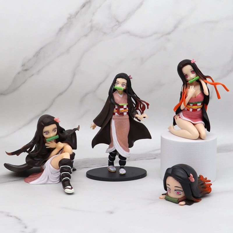 8 รูปแบบอะนิเมะรูป Kimetsu ไม่มี Yaiba Kamado Nezuko Ghost รุ่น Q ตกแต่งรถ PVC Action Figures ตุ๊กตาของเล่นเด็กของขวัญ