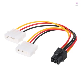 สายเคเบิลพาวเวอร์ซัพพลายการ์ดจอ 4p เป็น 6p 4 Pin Molex เป็น 6 Pin PCI-Express PCIE