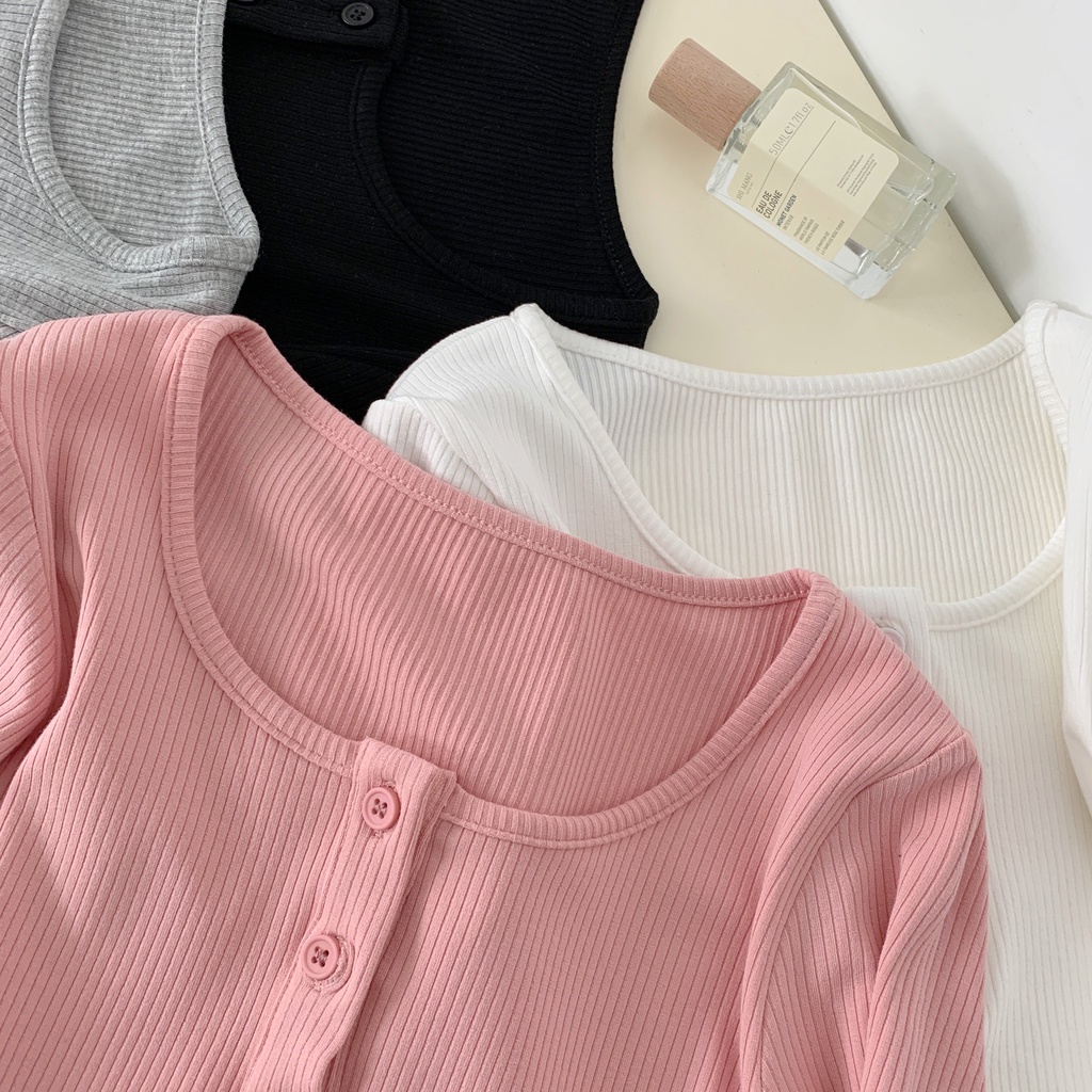 เสื้อครอปรัดรูป เสื้อครอปเเฟชั่น แขนสั้น ยืดหยุ่น เซ็กซี่ สไตล์เกาหลี ฤดูร้อน สําหรับผู้หญิง