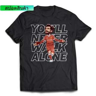 เสื้อยืดแขนสั้นลําลอง ผ้าฝ้าย 100% พิมพ์ลายกราฟฟิค Mo Salah Liverpool YNWA พรีเมี่ยม