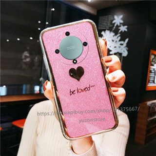 พร้อมส่ง เคสโทรศัพท์มือถือ TPU แข็ง ป้องกันเลนส์กล้อง ปิดด้านหลัง ลายกลิตเตอร์วิบวับ สําหรับ Honor X9a X8a X7a X9 X8 X7 X6 5G 4G เคส Phone Case