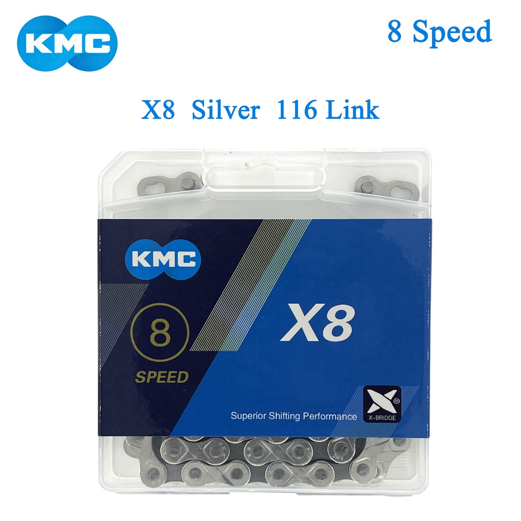 KMC 8 ความเร็วโซ่จักรยาน X8 MTB จักรยานเสือหมอบ 8S X Bridge Chain Trekking Commuting Cycle W/ Missin