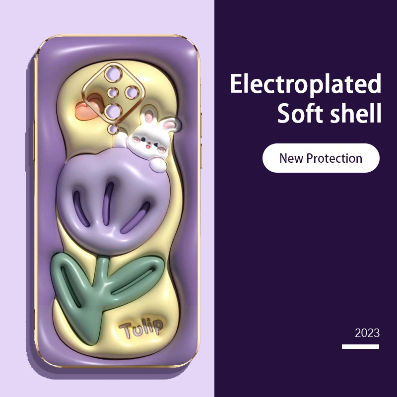 เคสโทรศัพท์มือถือ ลายสัตว์ และพืชน่ารัก 3D พร้อมสายคล้อง สําหรับ Vivo S1 Pro 1920 - รูปที่ 4