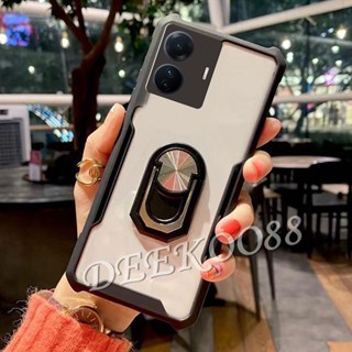 เคสโทรศัพท์มือถือแบบใส กันกระแทก พร้อมแหวนขาตั้ง สี่มุม สําหรับ Realme C55 10 Pro Pro+ Plus Coca-Cola Edition 4G 5G