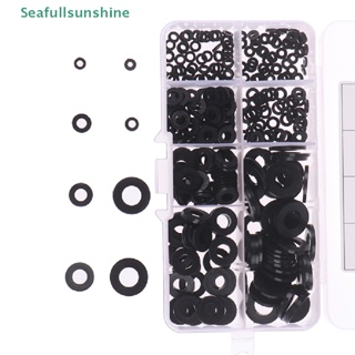 Seaf&gt; 350Pcs M2/M2.5/M3/M4/M5/M6/M8 black nylon flat washer assortment kit set well