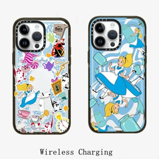 เคสโทรศัพท์มือถืออะคริลิค แบบแข็ง ลายการ์ตูนดิสนีย์ CASETiFY Alice in Wonderland Stickermania สําหรับ iPhone 14 14Pro 11 12 13 Pro Max