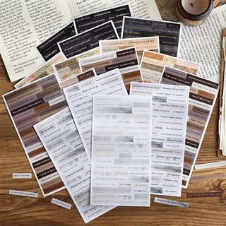 Journamm สติกเกอร์ฟอยล์สีทอง สไตล์วินเทจ สําหรับตกแต่งสมุดไดอารี่ วลี 4 ชิ้น ต่อแพ็ก