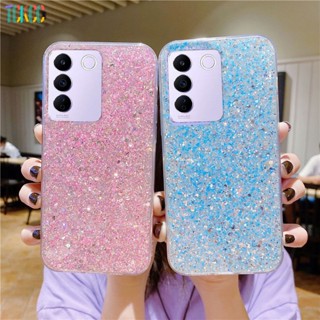 เคสโทรศัพท์มือถือแบบนิ่ม TPU ลายกลิตเตอร์ ระยิบระยับ หรูหรา สีดํา สําหรับ Vivo V27 Pro V27e V25 V21 V20 Pro V20 SE V21E V15