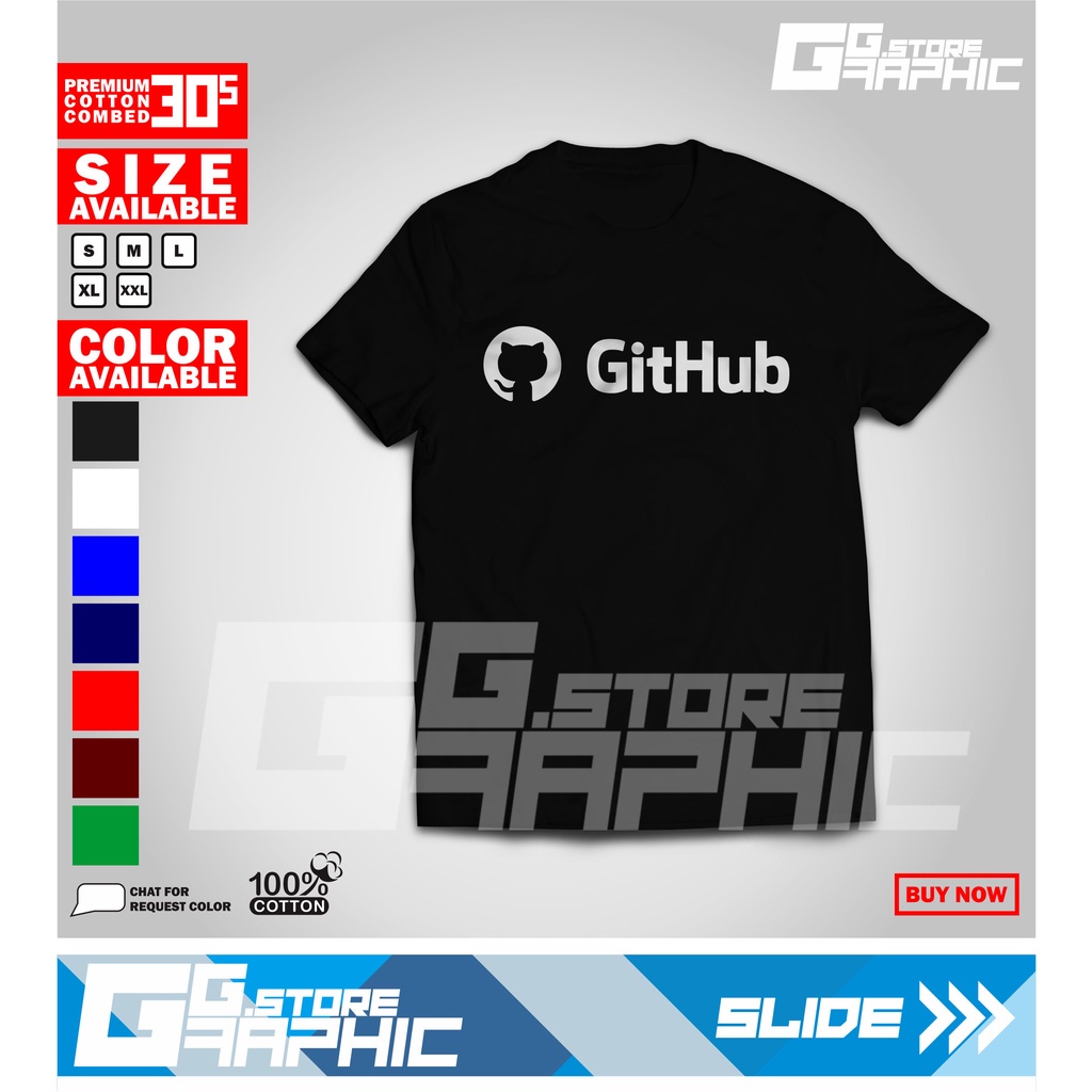 เสื้อยืด ลาย GITHUB คุณภาพดี