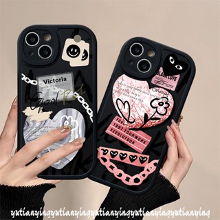 เคสโทรศัพท์มือถือแบบนิ่ม ลายฉลากหัวใจกราฟฟิตี้ สําหรับ Samsung A32 A23 A14 A13 A12 A02s A03 A72 A22 A53 A30s A52 A11 A10s A51 A73 A21s A33 A52s A31 A03s A04 A50 A04s A50s A20s A20 A71