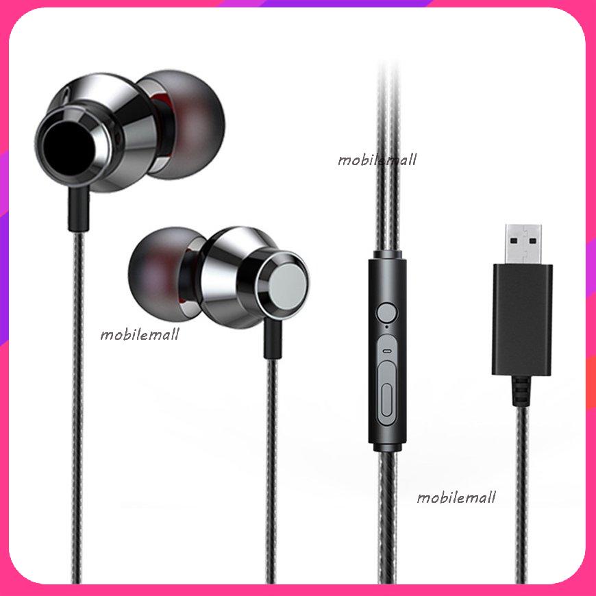 USB Earphones With Microphone Noise Cancelling Headset For Laptop PC Earplug