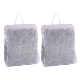 2pcs Home Bra Blouse Large Capacity Zipper Closure Dormitory For Washing Machine Socks Delicates Mesh Laundry Bag