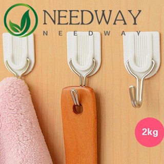 Needway ตะขอพลาสติกติดผนัง ไม่ต้องเจาะ อเนกประสงค์ สําหรับห้องครัว 6 ชิ้น