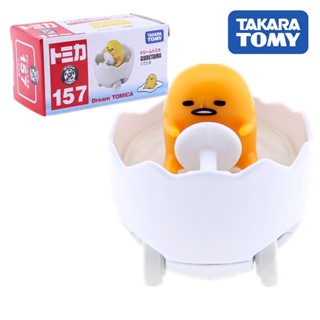 Tomy Dream Tomica 157 Gudetama Anime Figure Egg Car Toy Diecast Miniature Kids Dolls Funny Pop Bauble Model Kit