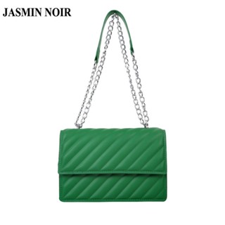 Jasmin NOIR กระเป๋าถือ กระเป๋าสะพายไหล่ ลายทาง มีสายโซ่คล้อง สําหรับสตรี