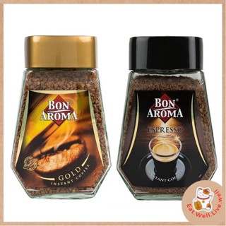 บอน อโรมา กาแฟสำเร็จรูป โกลด์ 100 ก. Bon Aroma Coffee 100g. premium coffee beans with good aroma and rich taste.