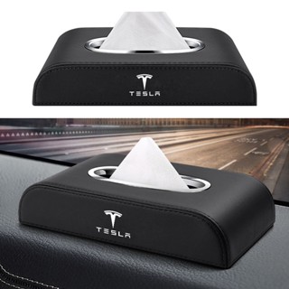 Tesla Model Y Model 3 พรีเมี่ยม กล่องเก็บทิชชู่ในรถยนต์ สําหรับ คอนโซลกลาง กล่องที่วางแขน Upscale Car Tissue Box