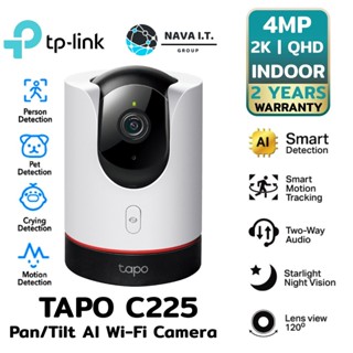 COINSคืน15%⚡FB9JMZV6⚡ TP-LINK TAPO C225 PAN/TILT AI HOME SECURITY WI-FI CAMERA รับประกัน 2ปี