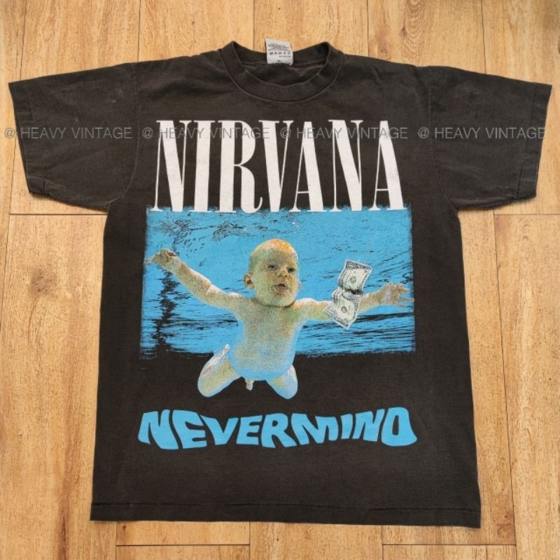 NIRVANA NEVERMIND BOOTLEG เสื้อวง เสื้อทัวร์ งานบูทเลทผ้าเฟด