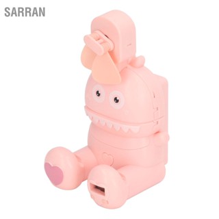 SARRAN พัดลมนาฬิกาขนาดเล็กที่วางโทรศัพท์พับได้รูปการ์ตูน USB พัดลมรถยนต์ไฟฟ้าแบบชาร์จไฟได้