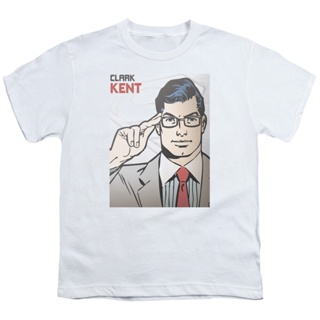 [S-5XL]เสื้อยืด พิมพ์ลายการ์ตูน Superman Clark Kent สีขาว สําหรับเด็ก