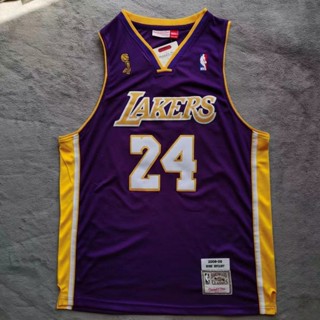 Lakers No. แฟชั่นคลาสสิก เสื้อกีฬาแขนสั้น ปักลาย NBA 24 Kobe 08-09 แบบแห้งเร็ว สไตล์เรโทร 201462