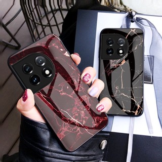 เคสโทรศัพท์กระจกนิรภัย กันกระแทก ลายหินอ่อน หรูหรา สําหรับ One Plus Oneplus 1+ 11 Ace Pro 10T Nord CE 2 Lite 2T N200 N100 N10 5G