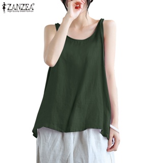 ZANZEA Women Korean Daily O-Neck Solid Color Sleeveless Tank Top