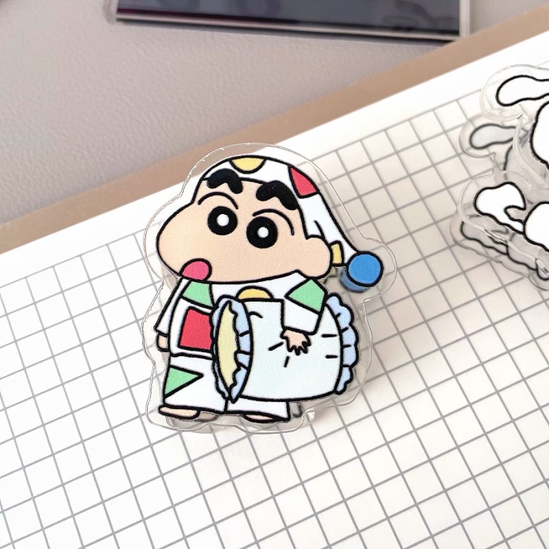 คลิปหนีบกระดาษโน้ตอะคริลิค ลายการ์ตูนชินจังน่ารัก สีขาว แบบสร้างสรรค์ เครื่องเขียน - รูปที่ 3