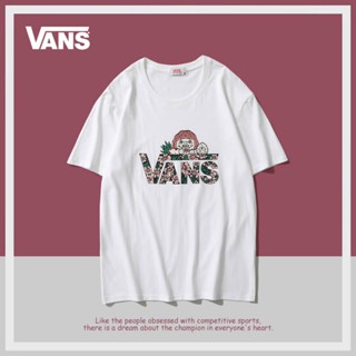 Vans Vance เสื้อยืดแขนสั้น ผ้าฝ้าย แบบบาง ทรงหลวม แฟชั่นฤดูร้อน สําหรับผู้ชาย และผู้หญิง