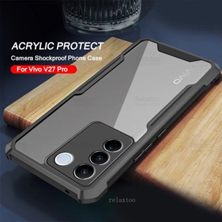 เคสซิลิโคนใส PC แข็ง กันกระแทก ป้องกันเลนส์กล้อง สําหรับ Vivo V27 5G Vivo V27 Pro 5G V27Pro V 27 V27E VivoV27e 2023