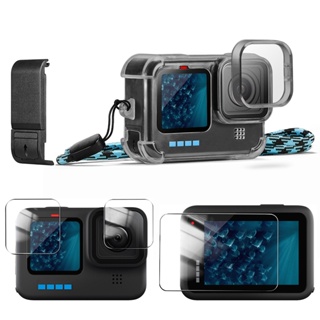 Gopro11/10 เคสโทรศัพท์มือถือ tpu ใส กันกระแทก สี่มุม สีดํา สําหรับ Gopro 9