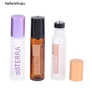 [hefeizhuju] ขวดแก้ว ลูกกลิ้งโลหะ สีเหลืองอําพัน ถอดออกได้ 10 มล. 1 ชิ้น