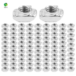 100 pcs M5 Hammer Nut Carbon Steel Aluminum Connector T Fastener Sliding Nut